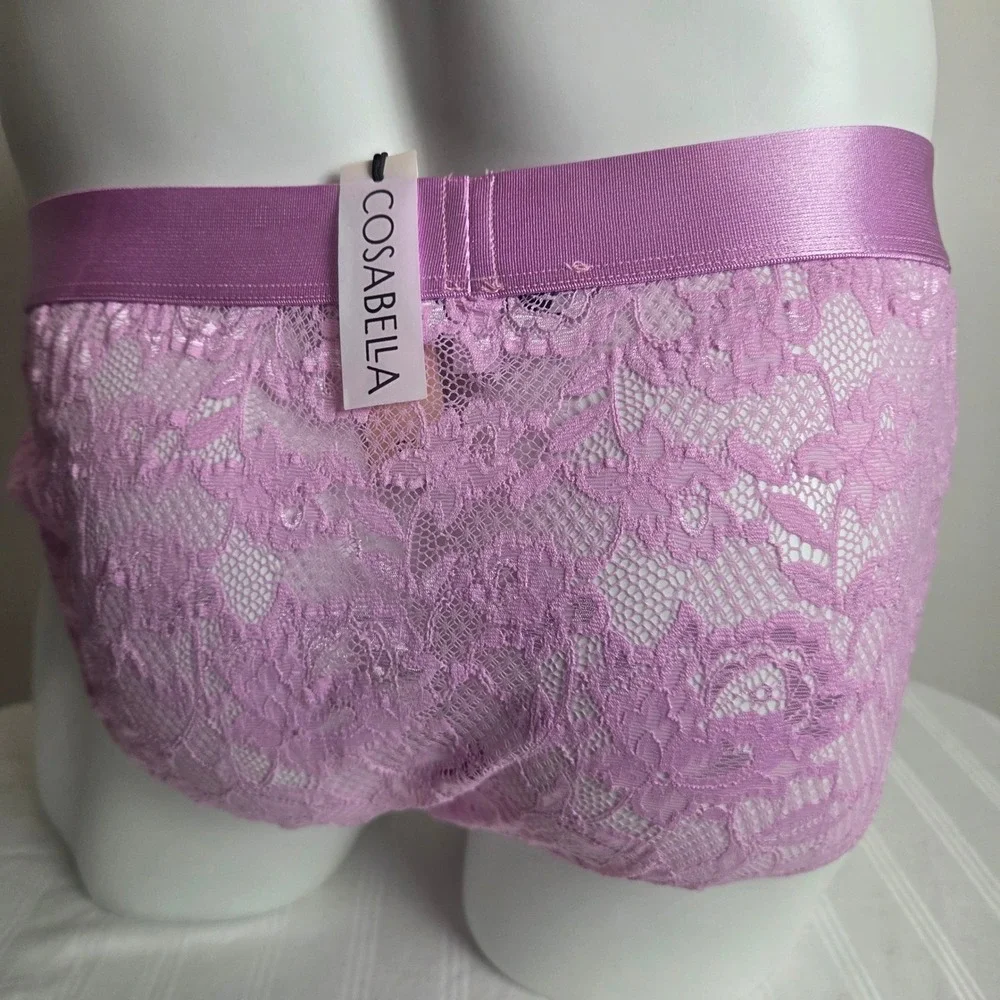 Cosabella Never Say Never Mens Sports Brief Neela Flower Purple Lace XL NEW